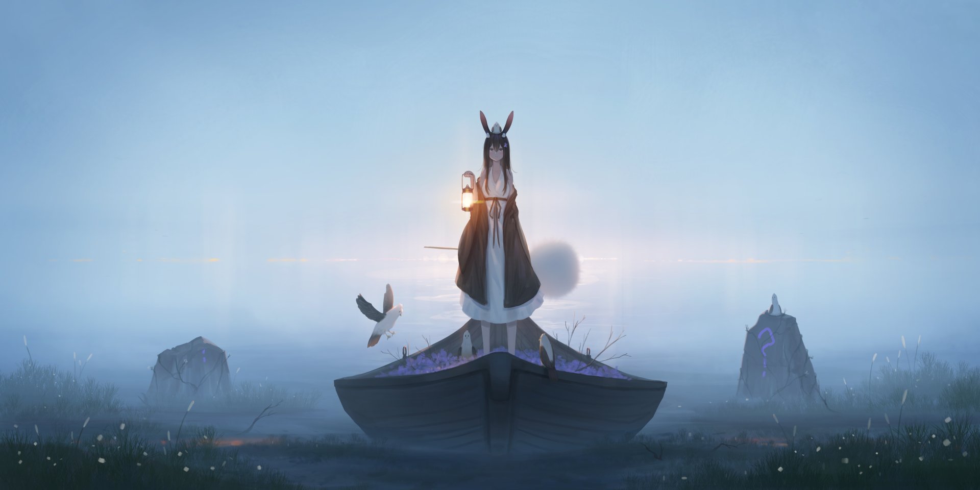 Download Boat Anime Girl Anime Girl 4k Ultra HD Wallpaper by 咬人龟