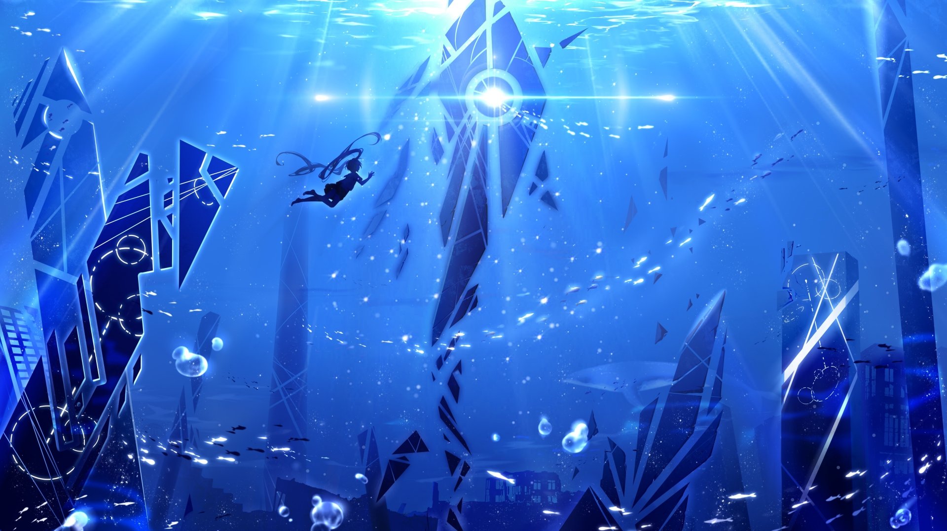 Download Anime Underwater 4k Ultra HD Wallpaper