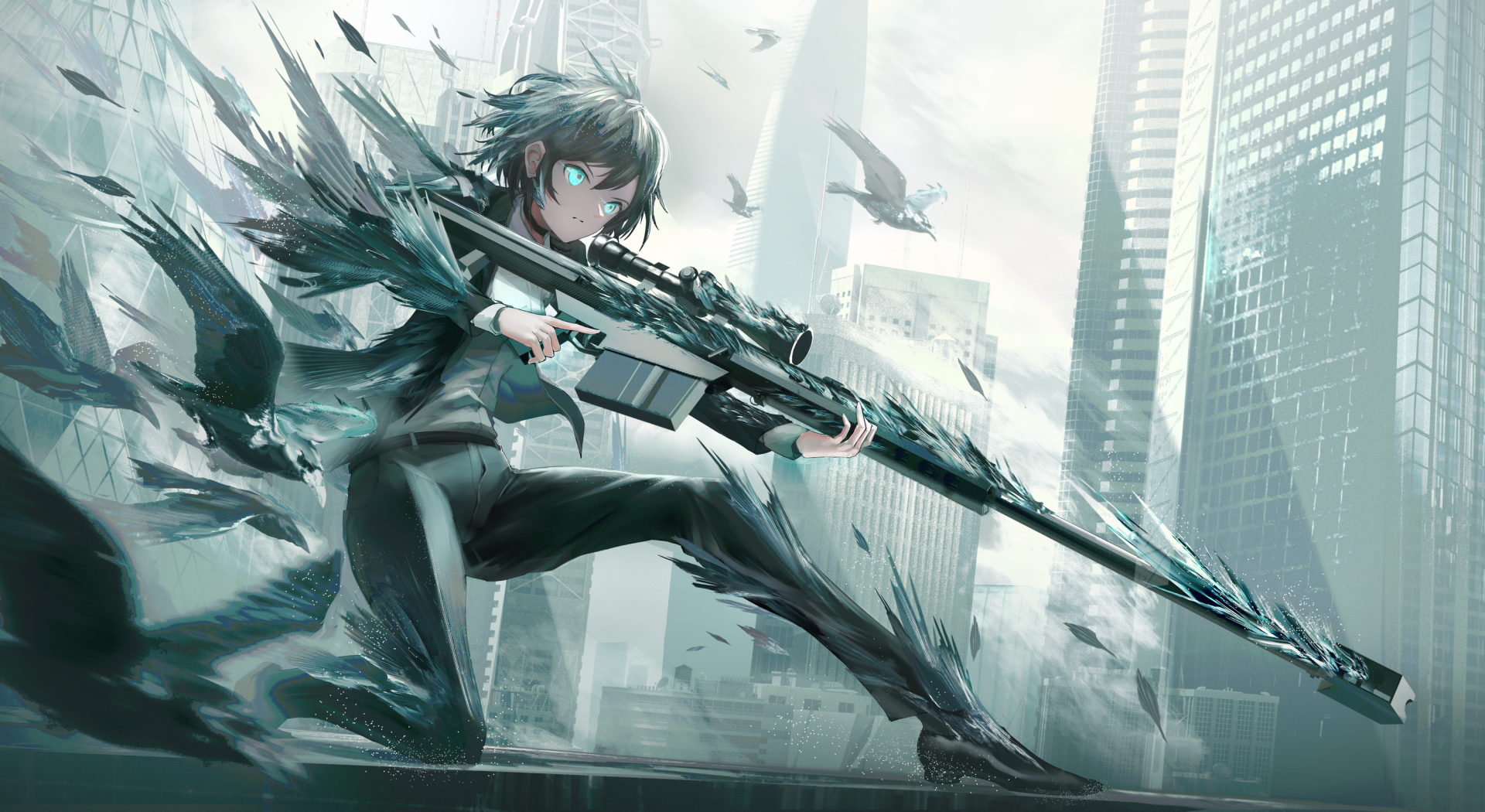 Download Sniper Rifle Anime Girl Anime Girl HD Wallpaper