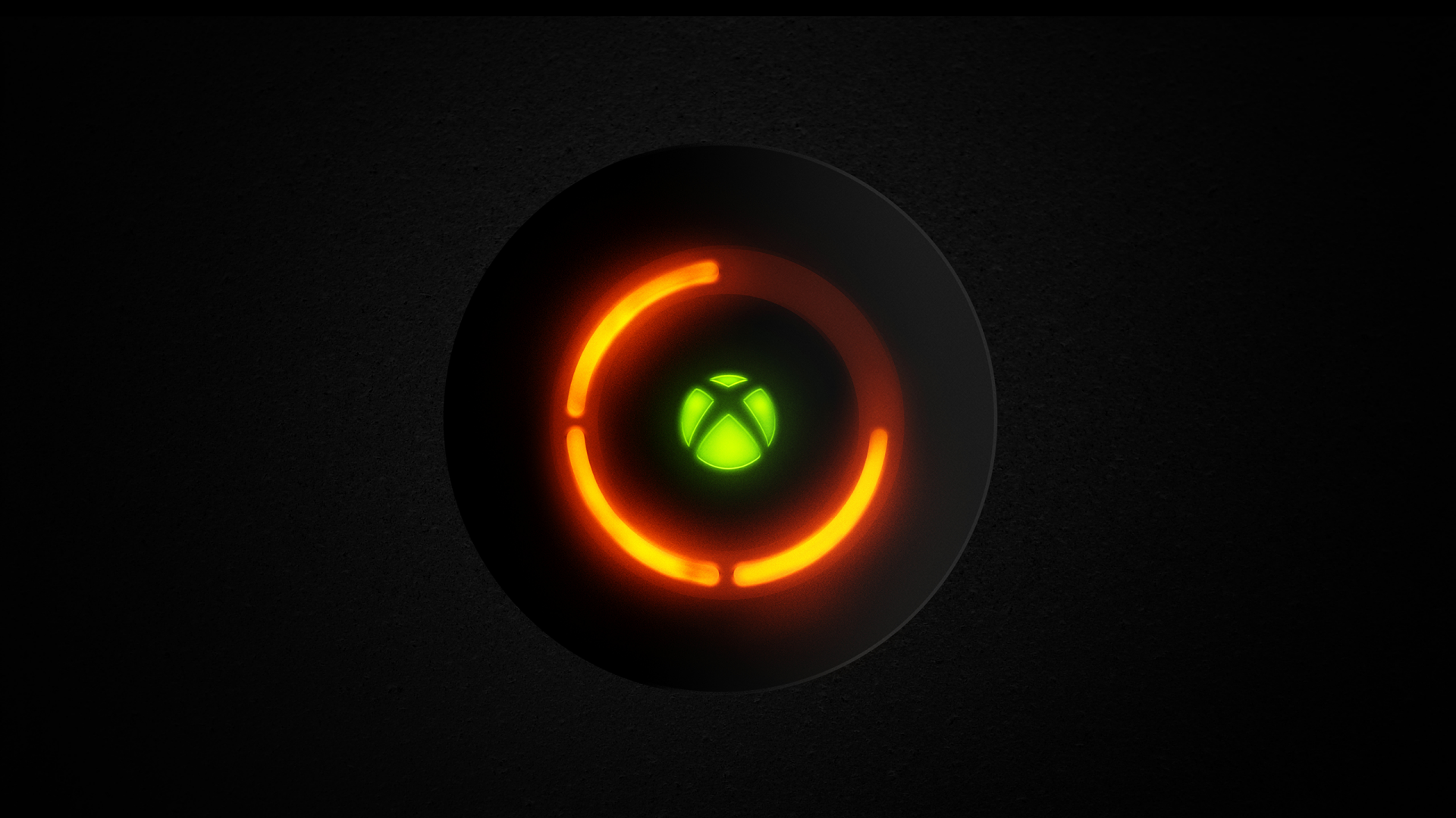 Illuminated Xbox logo with a red ring, symbolizing the Red Ring of Death, on a dark background – high-definition desktop wallpaper.