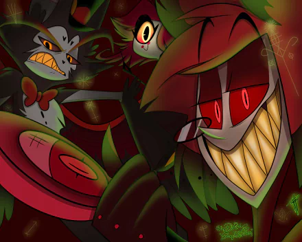 Niffty (Hazbin Hotel) Husk (Hazbin Hotel) Alastor (Hazbin Hotel) TV Show Hazbin Hotel HD Desktop Wallpaper | Background Image