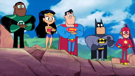 Justice League Barry Allen Flash John Stewart (Green Lantern) Green Lantern Batman Wonder Woman Superman movie Teen Titans Go! To the Movies HD Desktop Wallpaper | Background Image