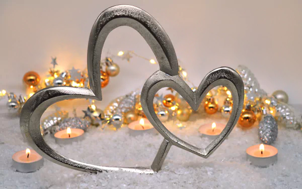 heart-shaped photography candle HD Desktop Wallpaper | Background Image