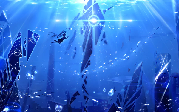 Anime underwater HD Desktop Wallpaper | Background Image