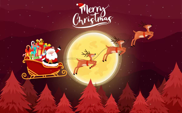 sleigh Santa Merry Christmas holiday Christmas HD Desktop Wallpaper | Background Image