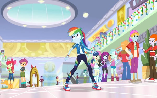 TV Show My Little Pony: Equestria Girls My Little Pony Rainbow Dash Scootaloo Apple Bloom Sweetie Belle Big Macintosh Lyra Heartstrings Sweetie Drops Captain Planet Photo Finish Cherry Crash Trixie Mystery Mint HD Wallpaper | Background Image