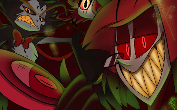 Niffty (Hazbin Hotel) Husk (Hazbin Hotel) Alastor (Hazbin Hotel) TV Show Hazbin Hotel HD Desktop Wallpaper | Background Image