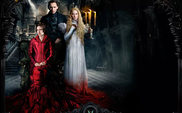 Jessica Chastain Tom Hiddleston Mia Wasikowska movie Crimson Peak HD Desktop Wallpaper | Background Image