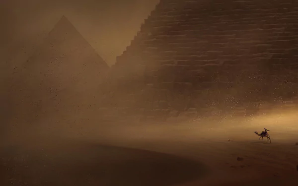 desert fantasy pyramid HD Desktop Wallpaper | Background Image