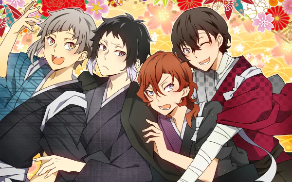 Atsushi Nakajima Chuya Nakahara Osamu Dazai Ryūnosuke Akutagawa Anime Bungou Stray Dogs HD Desktop Wallpaper | Background Image