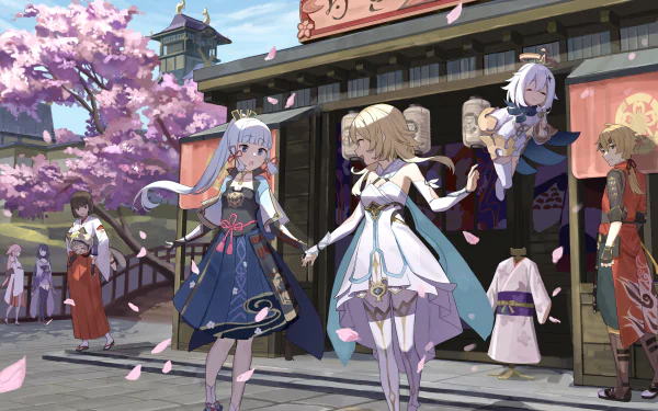 Yae Miko Guuji (Genshin Impact) Thoma (Genshin Impact) Sayu (Genshin Impact) Baal Raiden Shogun (Genshin Impact) Paimon (Genshin Impact) Lumine (Genshin Impact) Kazari (Genshin Impact) Kamisato Ayaka (Genshin Impact) video game Genshin Impact HD Desktop Wallpaper | Background Image