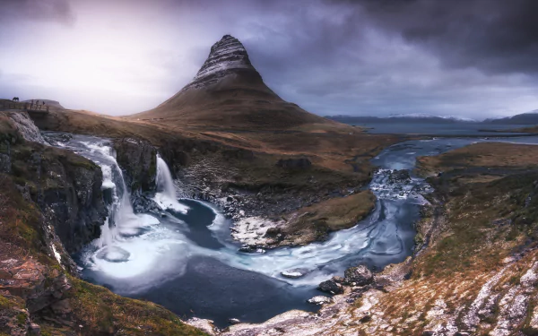 Kirkjufoss Iceland nature Kirkjufell HD Desktop Wallpaper | Background Image