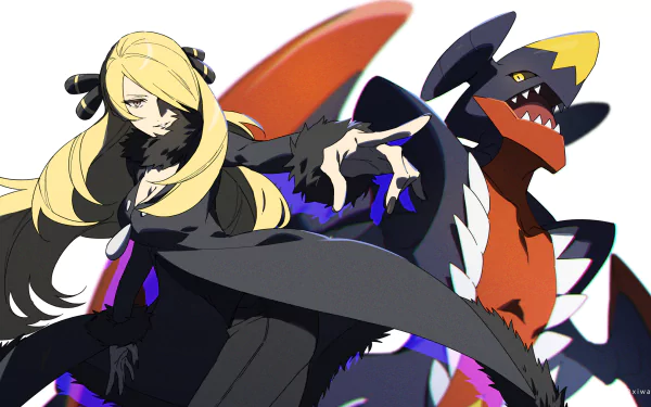 Garchomp (Pokémon) Cynthia (Pokémon) Anime Pokemon HD Desktop Wallpaper | Background Image