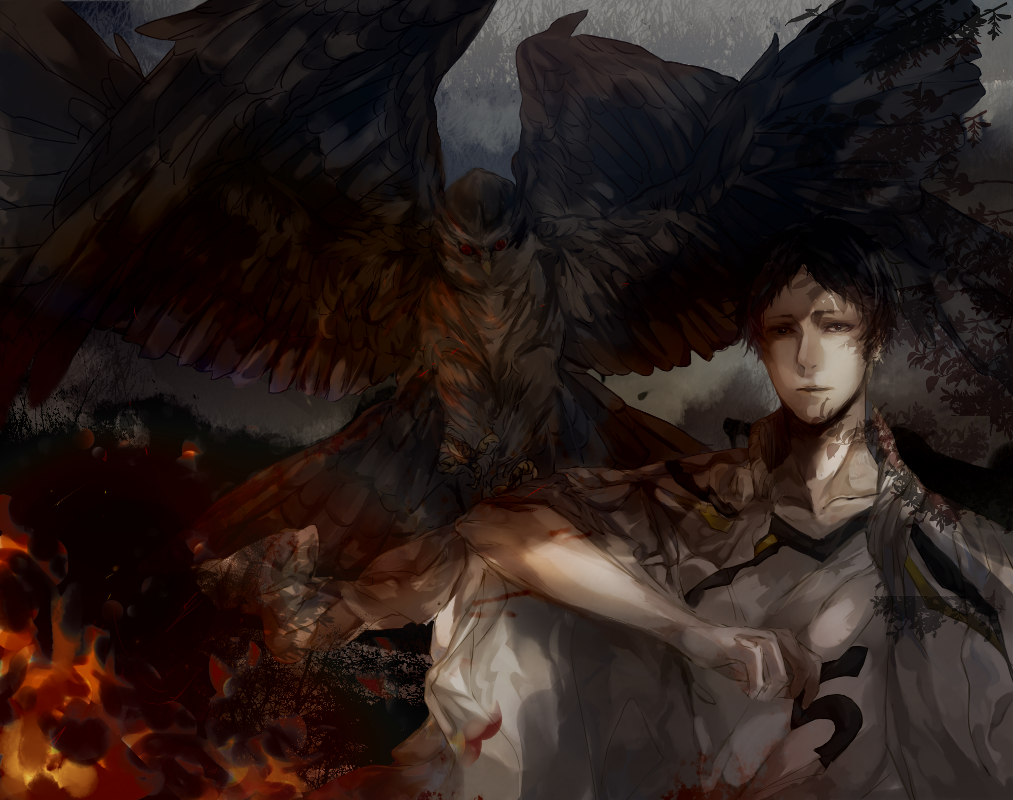 anime boy with wings wallpaper