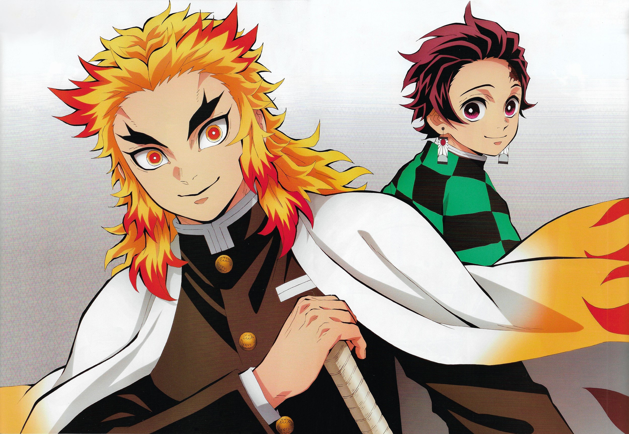 Download Tanjiro Kamado Kyojuro Rengoku Anime Demon Slayer: Kimetsu No  Yaiba HD Wallpaper