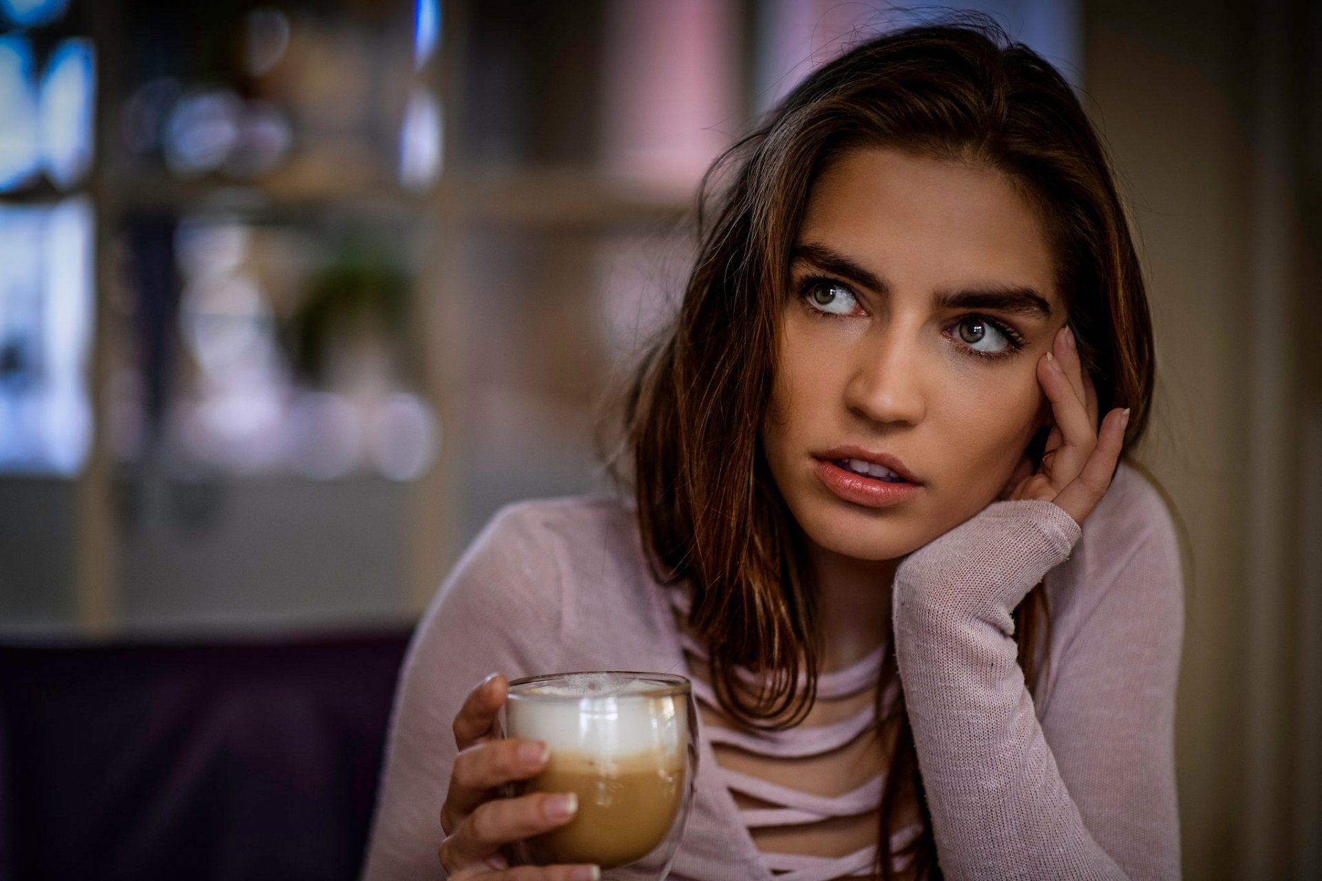 Download Brunette Woman Model HD Wallpaper by Chris Bos