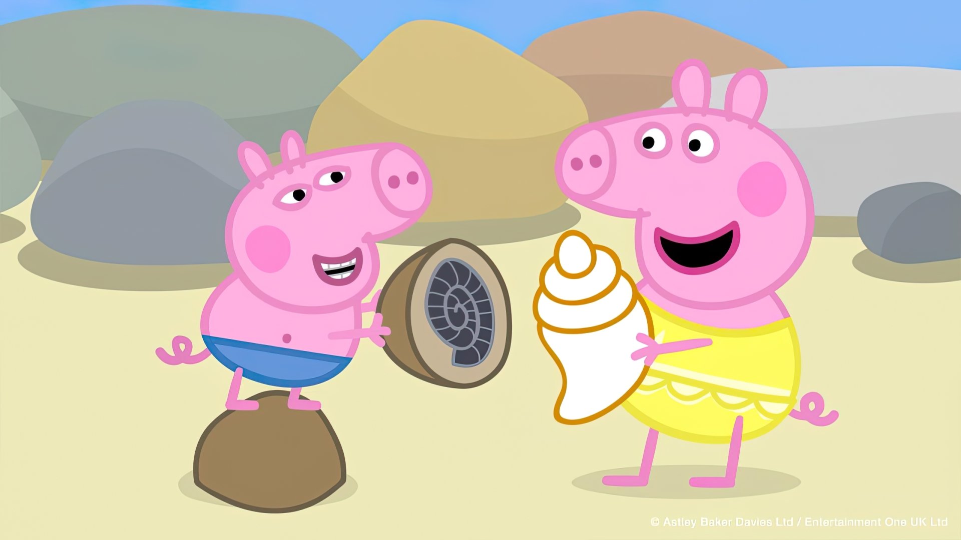 Peppa Pig HD Wallpaper - Cheerful Beach Adventure