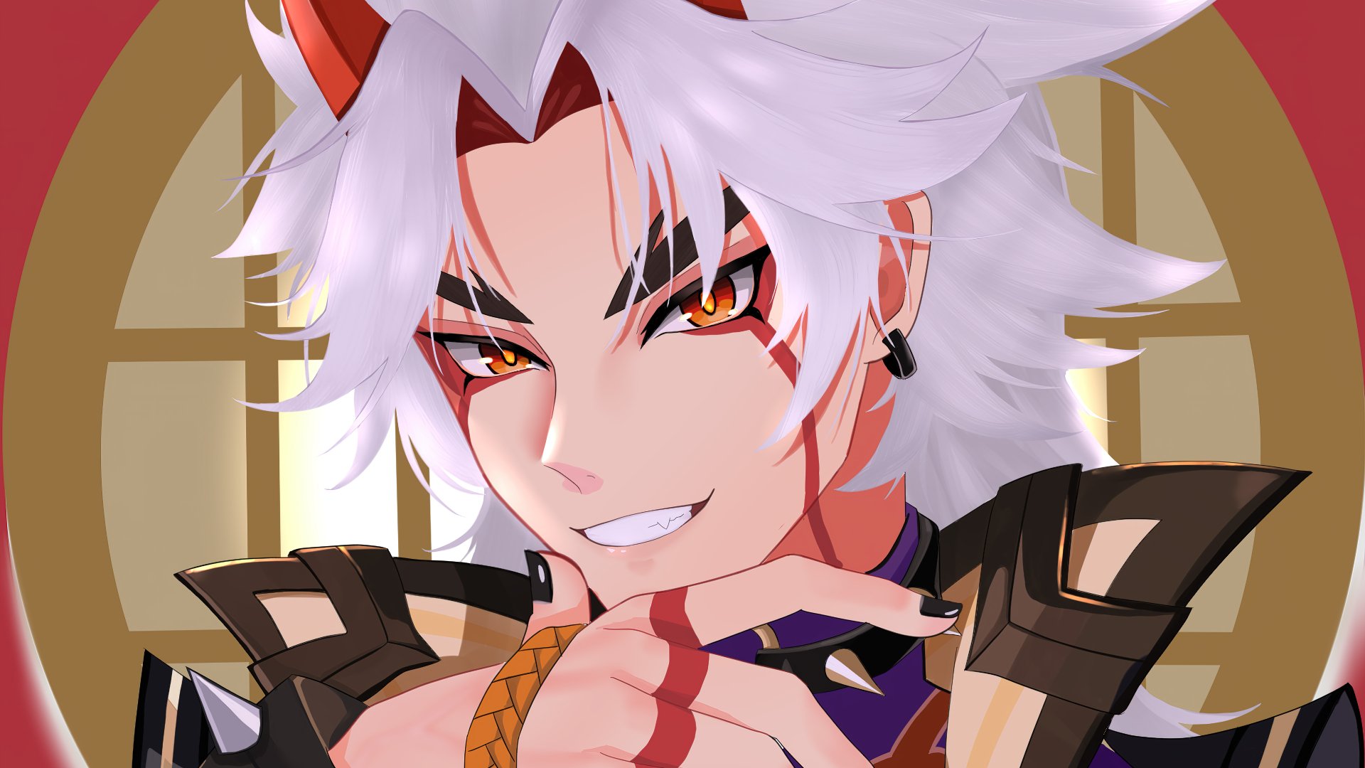 Download Arataki Itto Video Game Genshin Impact 4k Ultra HD Wallpaper