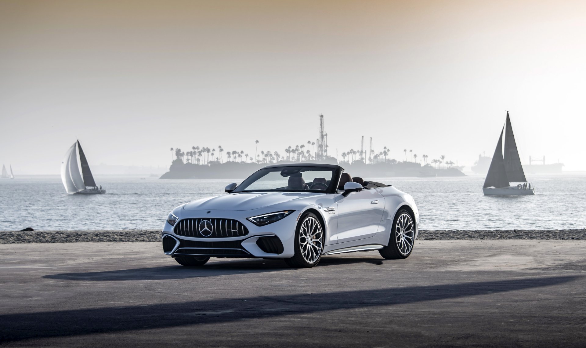 Download Cabriolet Mercedes-AMG SL 55 4MATIC Vehicle Mercedes-AMG SL 4k Ultra HD Wallpaper