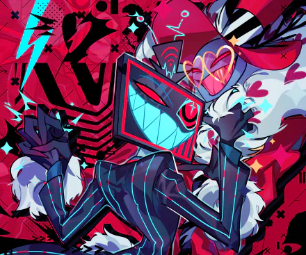 Vox (Hazbin Hotel) Valentino (Hazbin Hotel) TV Show Hazbin Hotel HD Desktop Wallpaper | Background Image