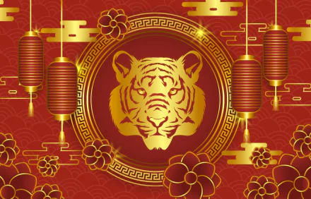 Year of the Tiger holiday Chinese New Year HD Desktop Wallpaper | Background Image