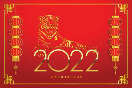 Year of the Tiger holiday Chinese New Year HD Desktop Wallpaper | Background Image