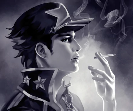 smoking Jojo's Bizarre Adventure: Stone Ocean Jotaro Kujo Anime Jojo's Bizarre Adventure HD Desktop Wallpaper | Background Image
