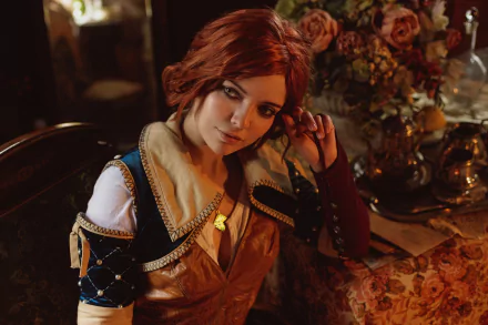 Triss Merigold The Witcher woman cosplay HD Desktop Wallpaper | Background Image