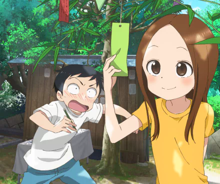 Nishikata (Karakai Jouzu no Takagi-san) Takagi (Karakai Jouzu no Takagi-san) Anime Teasing Master Takagi-san HD Desktop Wallpaper | Background Image