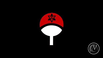  Uchiha Logo with Sasuke's Mangekyo Sharingan