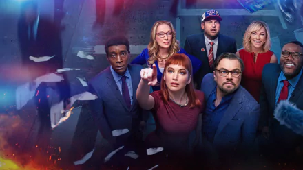 Meryl Streep Jonah Hill Rob Morgan Tyler Perry Leonardo Dicaprio Jennifer Lawrence Cate Blanchett movie Don't Look Up HD Desktop Wallpaper | Background Image