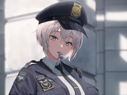 cop Anime girl anime girl HD Desktop Wallpaper | Background Image
