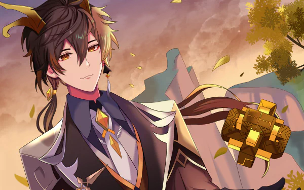 Zhongli (Genshin Impact) Rex Lapis video game Genshin Impact HD Desktop Wallpaper | Background Image