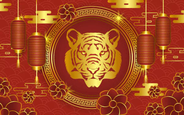 Year of the Tiger holiday Chinese New Year HD Desktop Wallpaper | Background Image