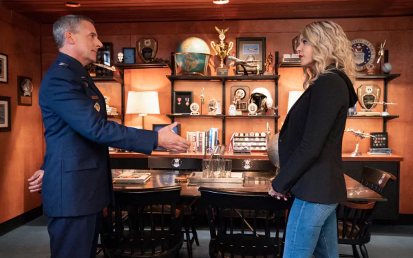 Kelly King Jessica St. Clair Steve Carell Mark R. Naird TV Show Space Force HD Desktop Wallpaper | Background Image
