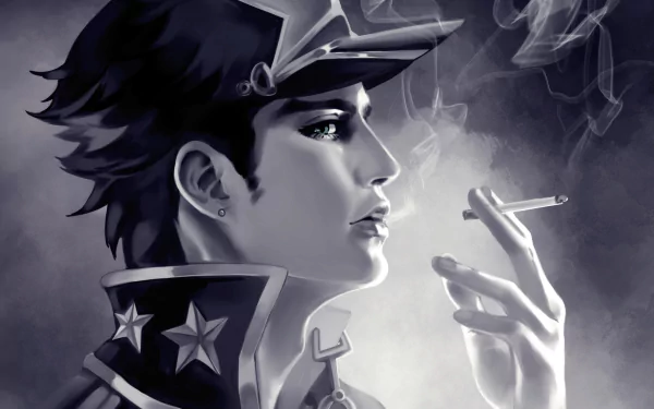 smoking Jojo's Bizarre Adventure: Stone Ocean Jotaro Kujo Anime Jojo's Bizarre Adventure HD Desktop Wallpaper | Background Image