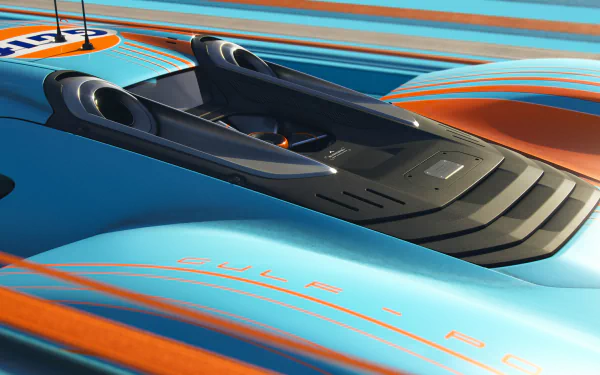 A close-up view of the Porsche Vision 908, showcasing its sleek design and vibrant colors, makes for an eye-catching HD desktop wallpaper and background.