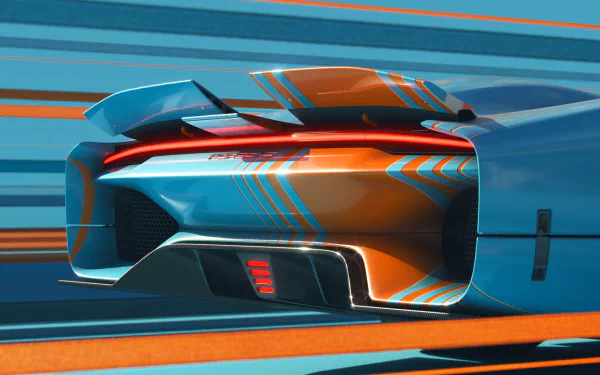 HD wallpaper of the Porsche Vision 908 concept car in dynamic motion for desktop background.