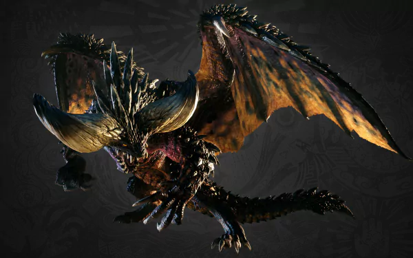 HD Wallpaper of Nergigante from Monster Hunter: World for Desktop Background.