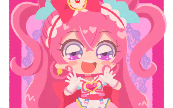 Nagomi Yui Cure Precious Anime Delicious Party Precure HD Desktop Wallpaper | Background Image