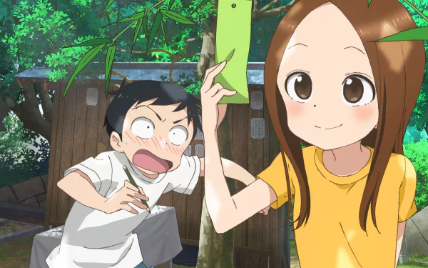 Nishikata (Karakai Jouzu no Takagi-san) Takagi (Karakai Jouzu no Takagi-san) Anime Teasing Master Takagi-san HD Desktop Wallpaper | Background Image