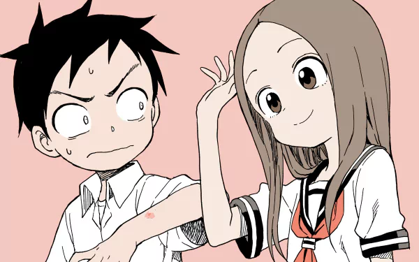 Nishikata (Karakai Jouzu no Takagi-san) Takagi (Karakai Jouzu no Takagi-san) Anime Teasing Master Takagi-san HD Desktop Wallpaper | Background Image