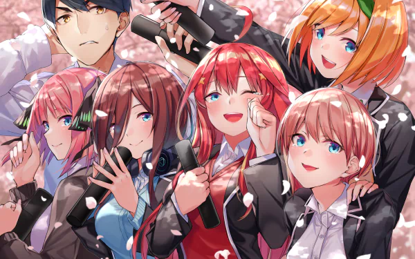 Fuutarou Uesugi Yotsuba Nakano Nino Nakano Miku Nakano Ichika Nakano Itsuki Nakano Anime The Quintessential Quintuplets HD Desktop Wallpaper | Background Image