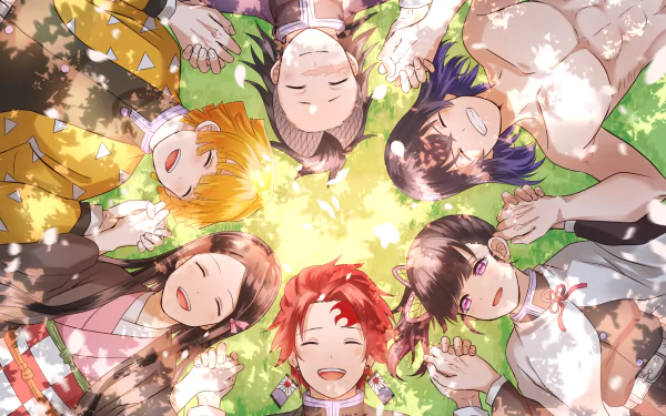 Kanao Tsuyuri Nezuko Kamado Inosuke Hashibira Zenitsu Agatsuma Tanjiro Kamado Anime Demon Slayer: Kimetsu no Yaiba HD Desktop Wallpaper | Background Image
