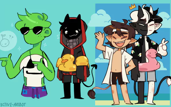 Sapnap (Youtuber) Ranboo (Youtuber) Enderman Dream (Youtuber) video game Dream SMP HD Desktop Wallpaper | Background Image