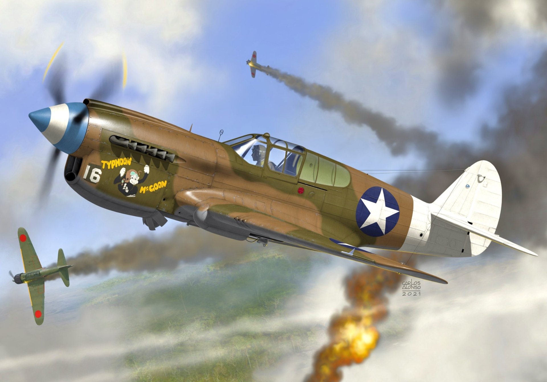 Military Curtiss P-40 Warhawk HD Wallpaper