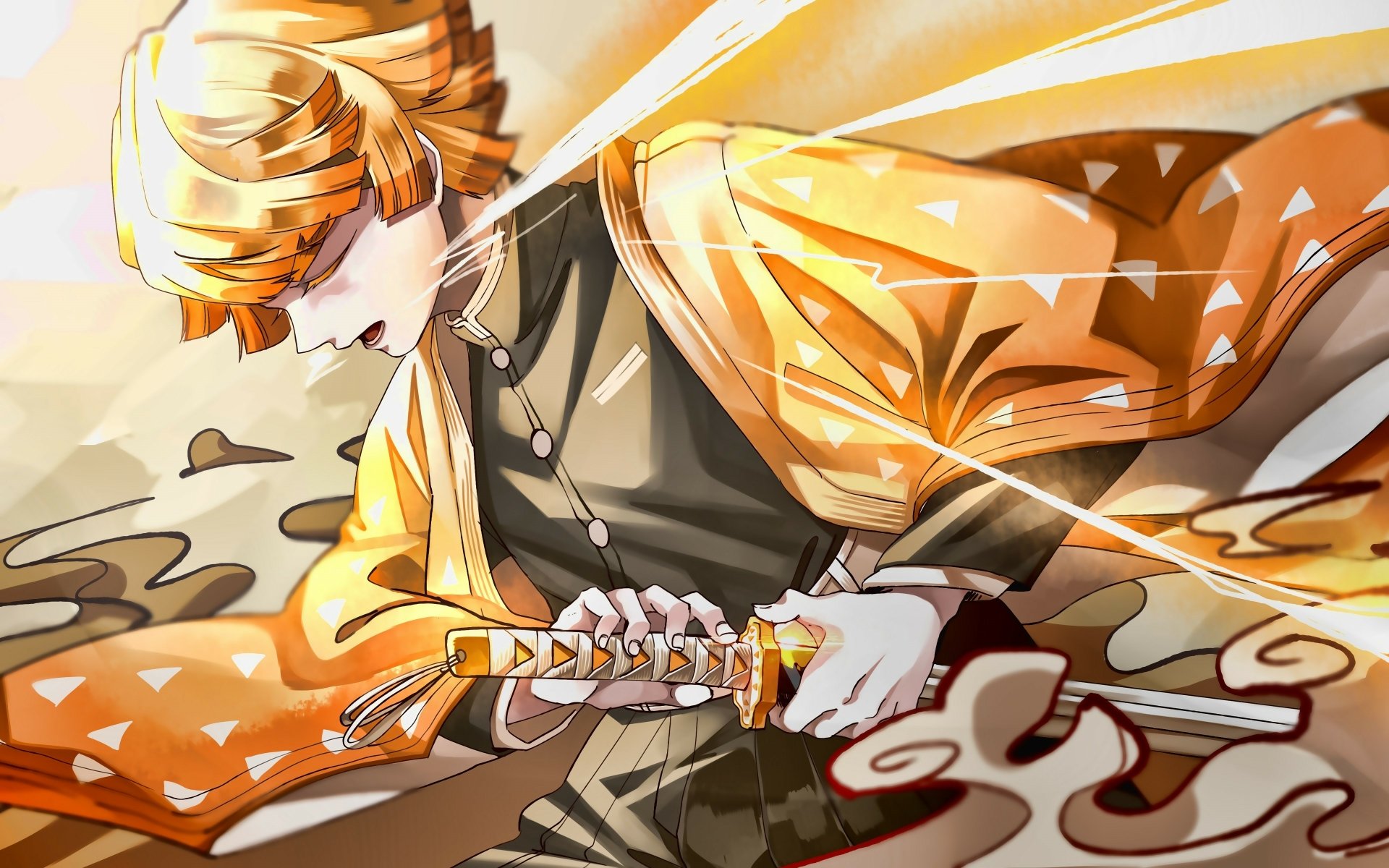 Download Zenitsu Agatsuma Anime Demon Slayer: Kimetsu No Yaiba 4k Ultra HD Wallpaper