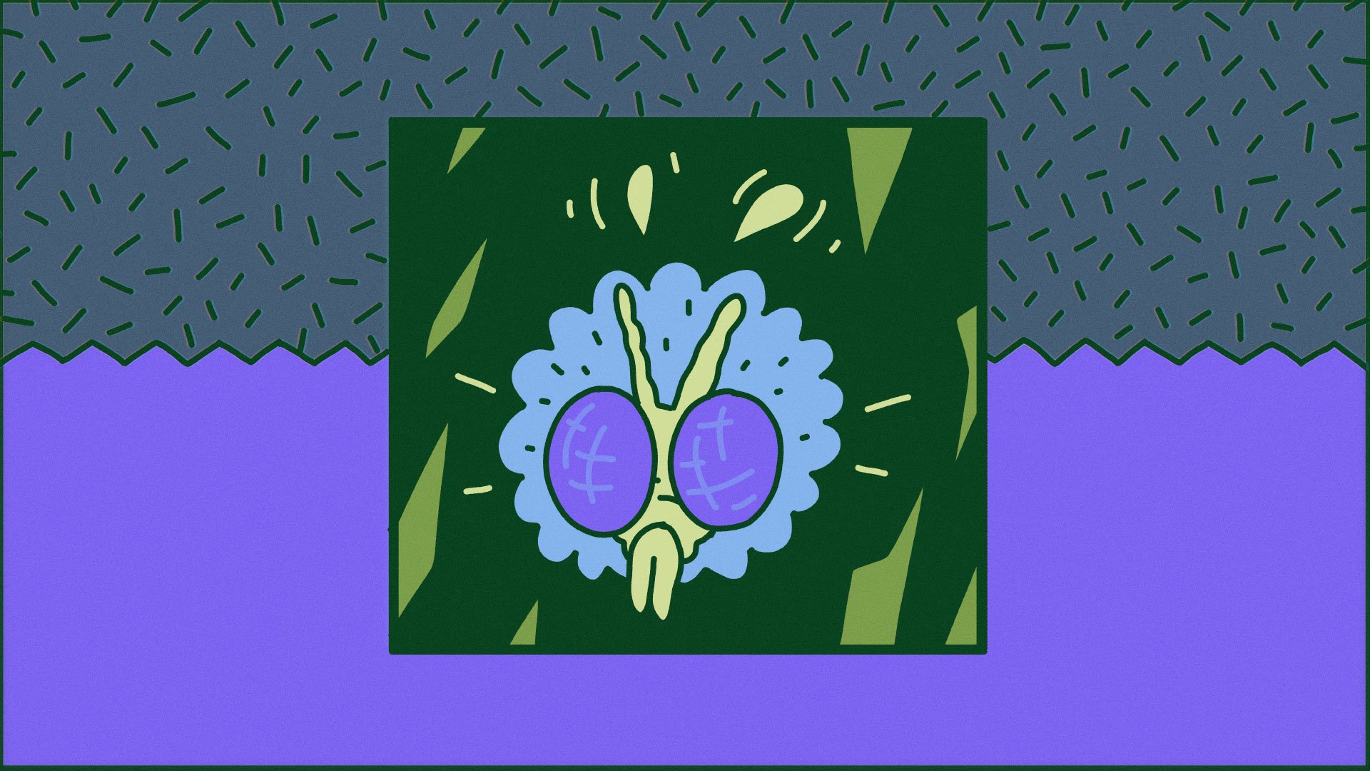 HD desktop wallpaper featuring a whimsical illustration of round glasses on a floral background with a grounded theme.