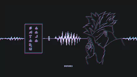 black glitch art Satoru Gojo Anime Jujutsu Kaisen black anime HD Desktop Wallpaper | Background Image