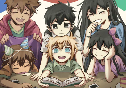 Kel (Omori) Hero (Omori) Mari (Omori) Aubrey (Omori) Sunny (Omori) Basil (Omori) video game OMORI HD Desktop Wallpaper | Background Image